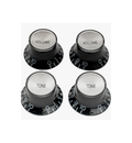set 4 botones tapa metalica guitarra Gibson