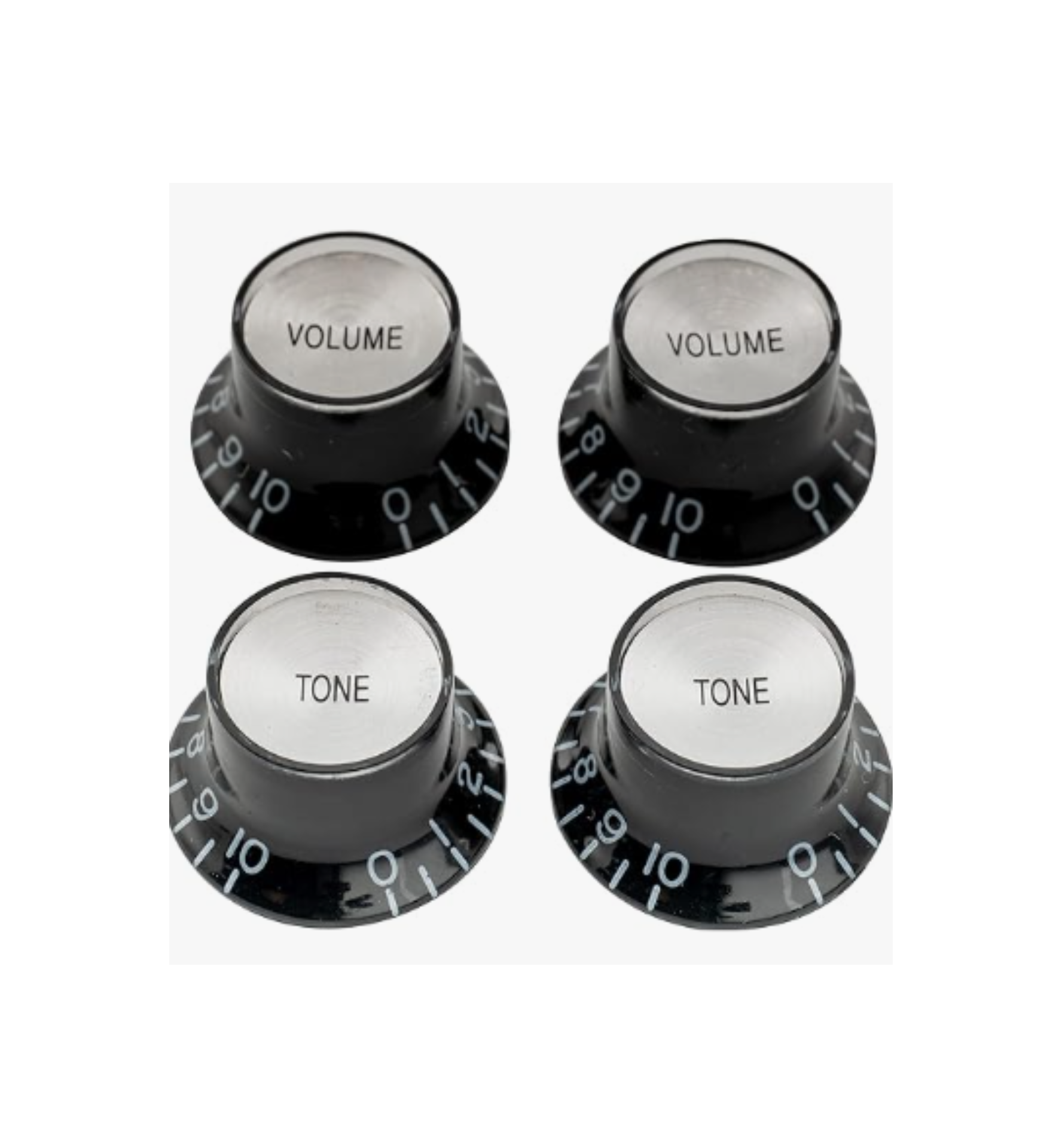 set 4 botones tapa metalica guitarra Gibson