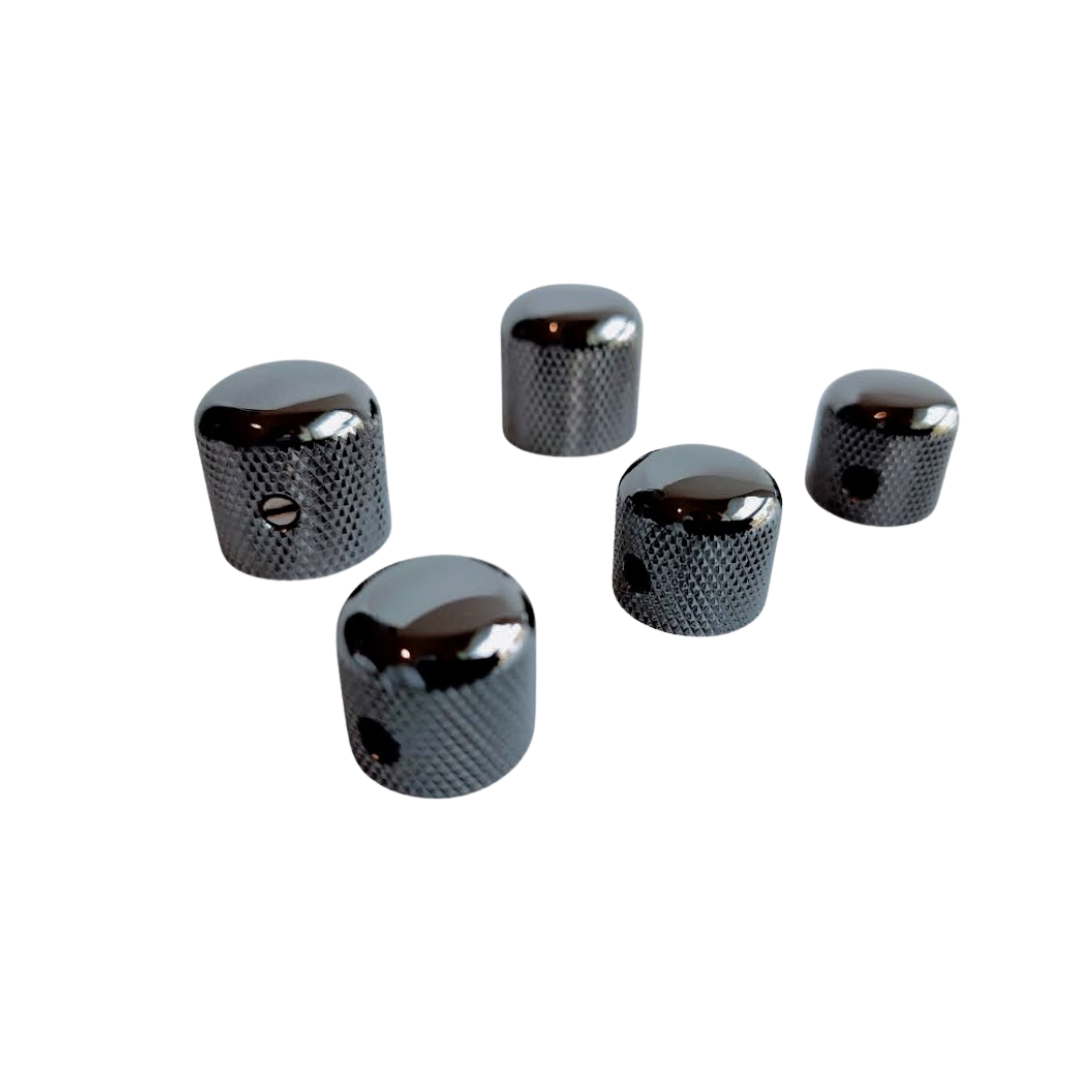 Set 5 Botones Gotoh Domo Metálico para bajo Cosmo Black