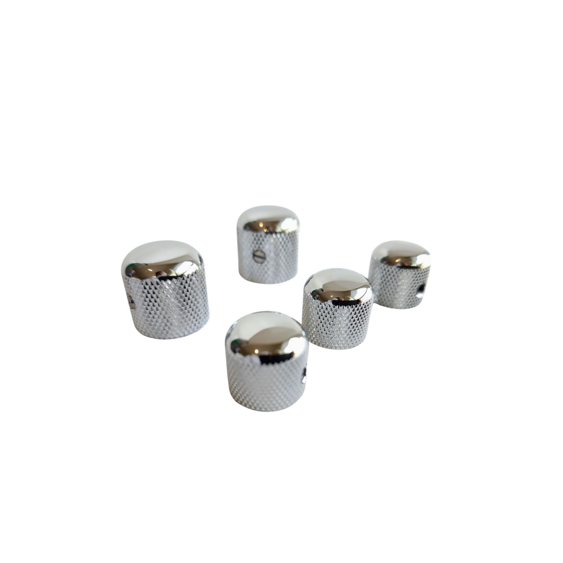 Set 5 Botones Gotoh Domo Metálico para bajo Cromado