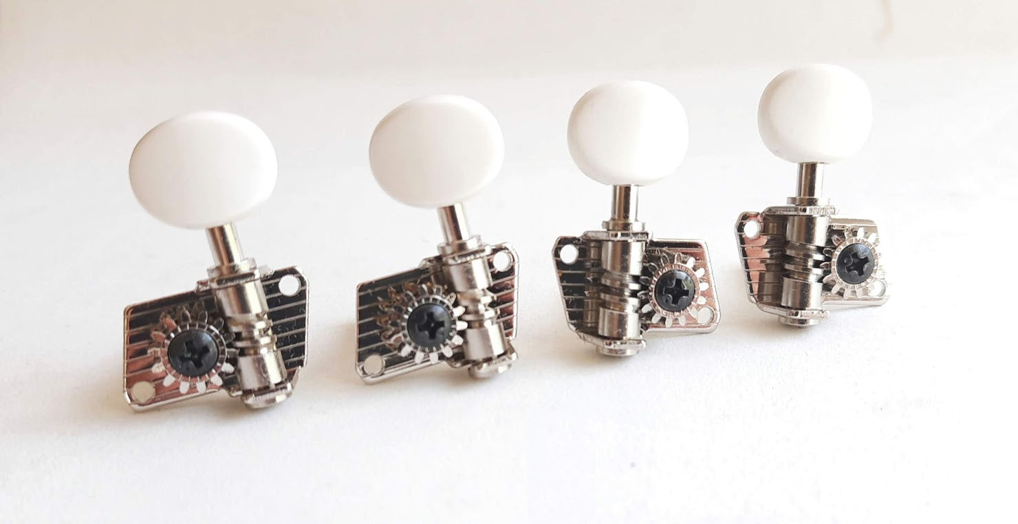 Maquinaria Ukulele Gotoh Nickelada Ultra Ligera Boton Negro