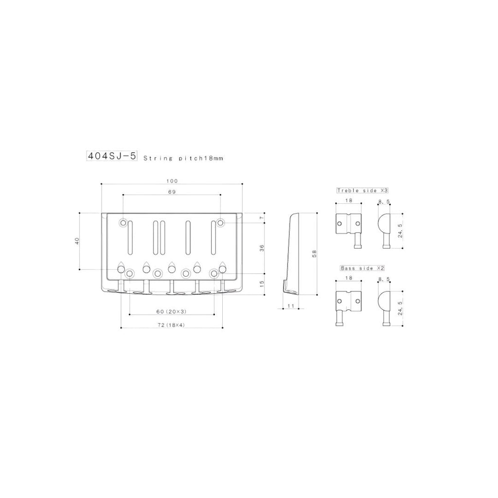 Puentes Gotoh Serie Multi-Tonal para Bajos  5 cuerdas