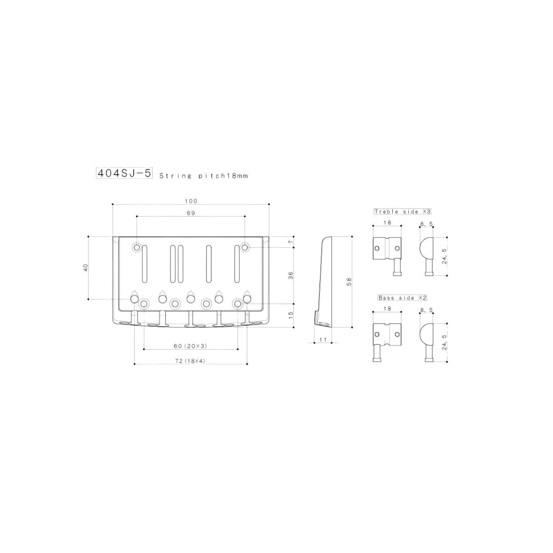 Puentes Gotoh Serie Multi-Tonal para Bajos  5 cuerdas