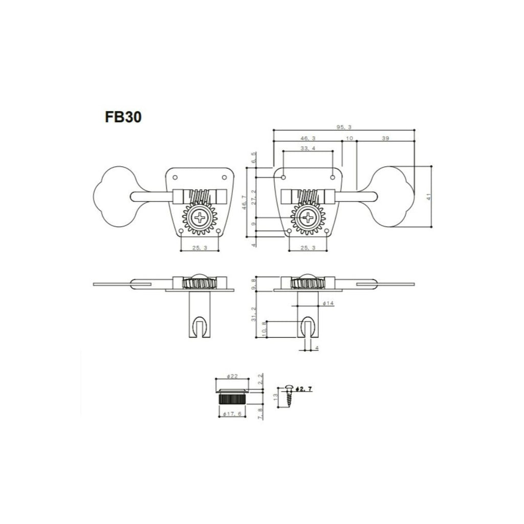 Maquinaria Gotoh Trebol 4+1 negro  PBass y JBass