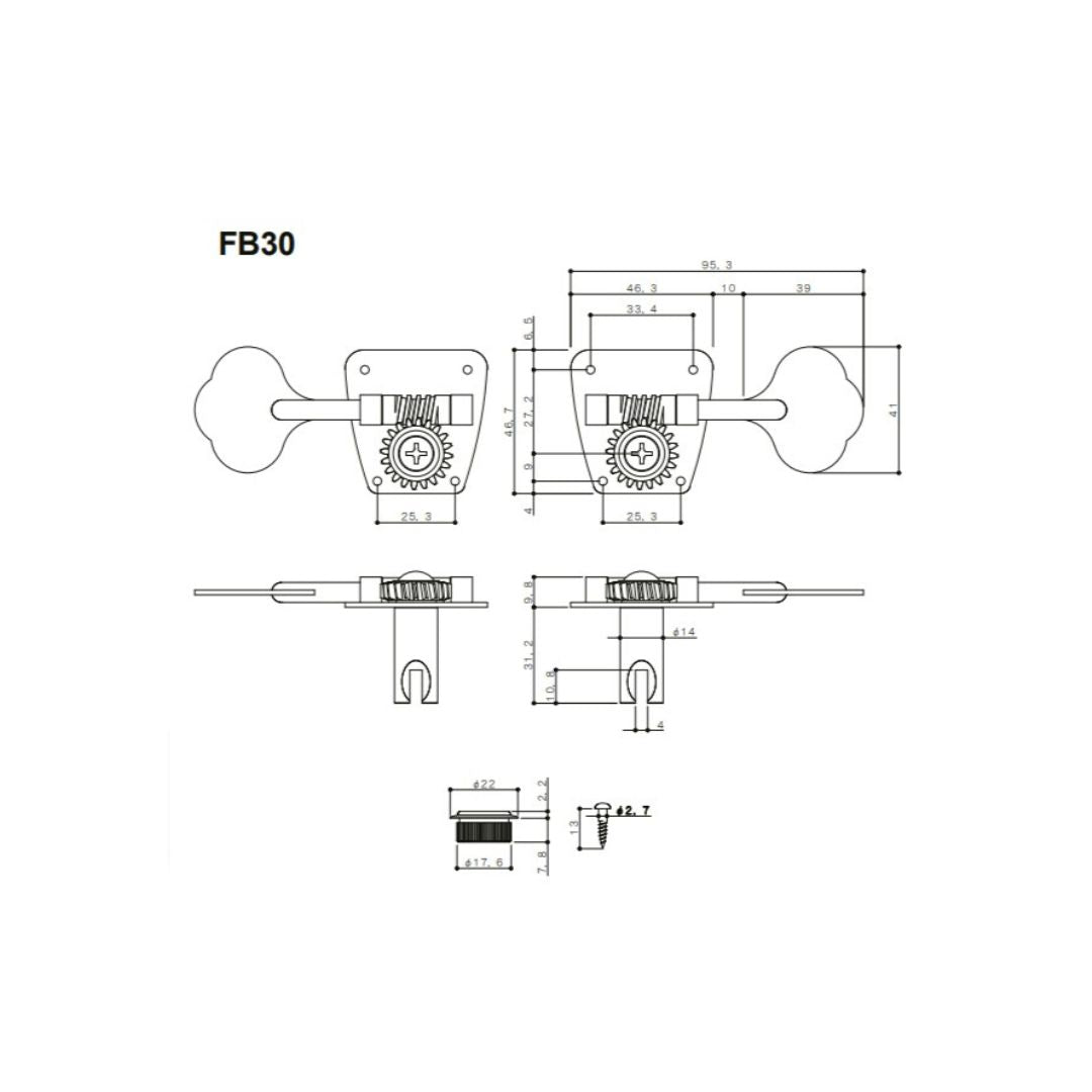 Maquinaria Gotoh Trebol 4+1 negro  PBass y JBass