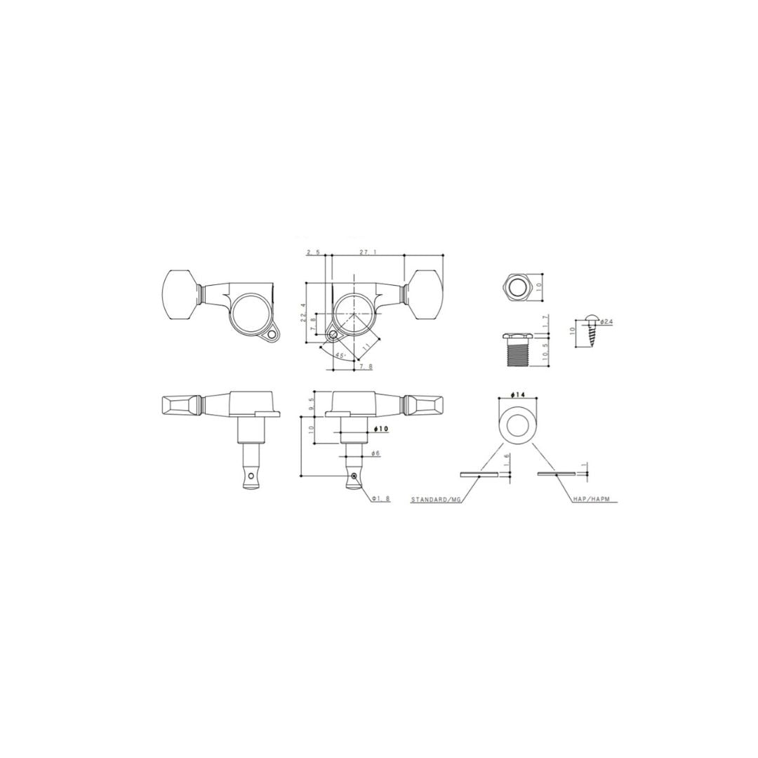 Maquinaria Gotoh 3+3 negro locking