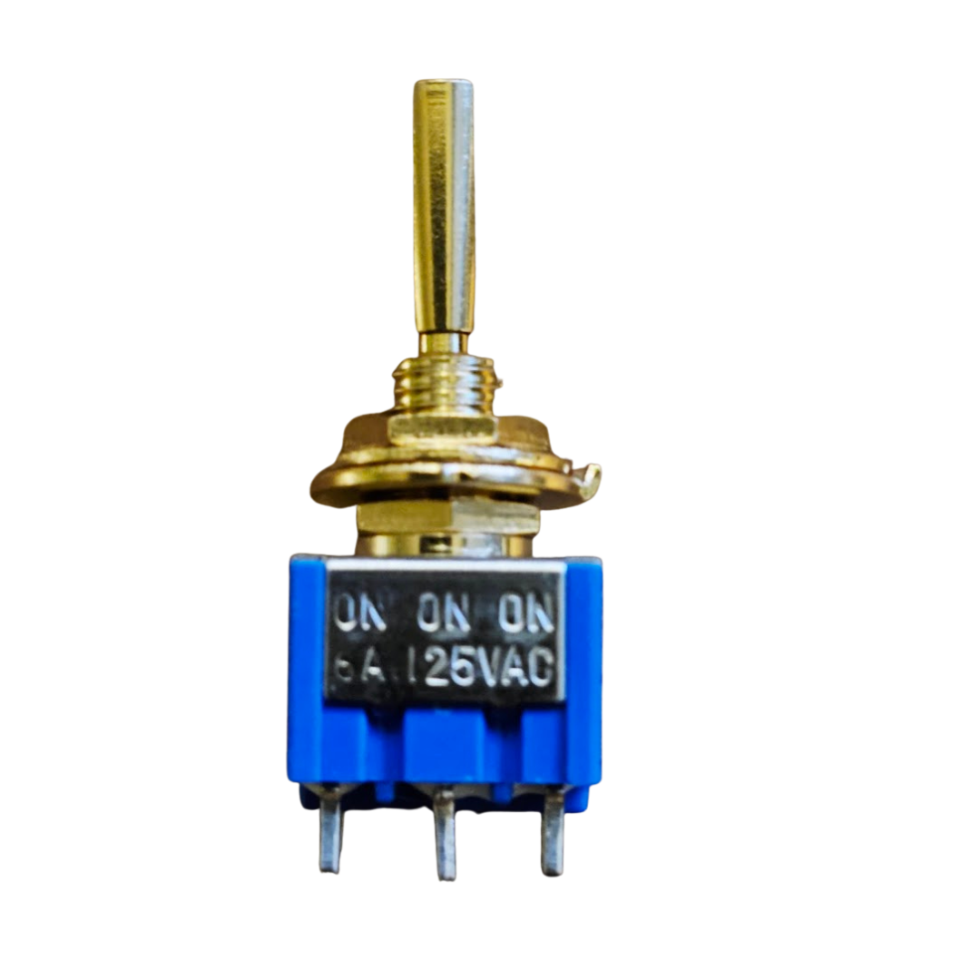 MINI SWITCHES  ON/ON/ON (DPDT) Paleta dorada