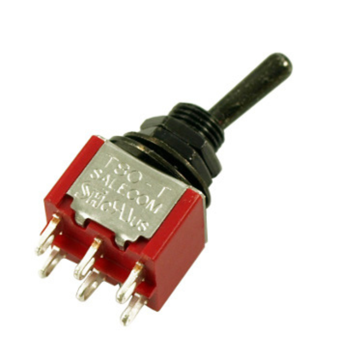 MINI SWITCH toggles ON-ON ( DPDT) Poste Negro
