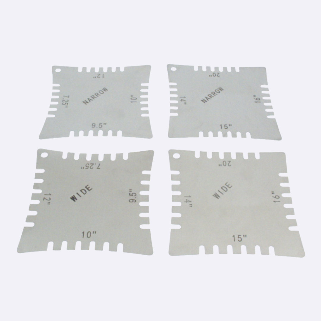 Set de  hojas Calibradoras  Dentadas para radio de Guitarras o Bajos